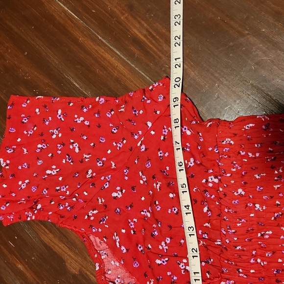 MWOT Nobo Red Shirred Dress with Ruffle (0618) 💥 - Picture 7 of 8